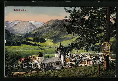 AK Maria Zell, Sommerfrische im Abendrot