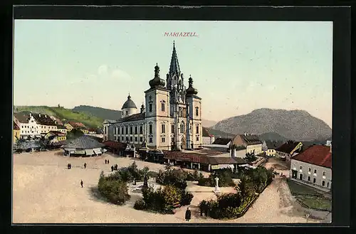 AK Mariazell, Gnadenkirche am Weg