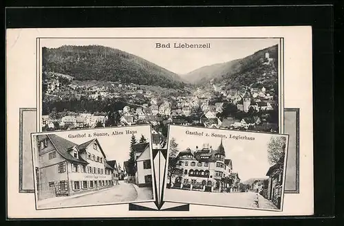 AK Bad Liebenzell, Gasthof zur Sonne Altes Haus, Logierhaus, Teilansicht