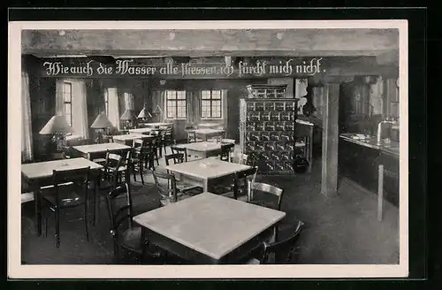 AK Stolberg /Harz, Gasthaus Bürgergarten, Innenansicht