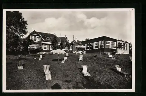 AK Würzbach /Schwarzwald, Hotel Haus Tannenblick mit Liegestühlen