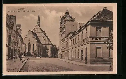 AK Zerbst, Breite mit Bartholomäi-Kirche