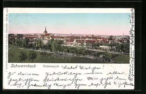 AK Schwanebeck, Totalansicht mit leuchtenden Fenstern