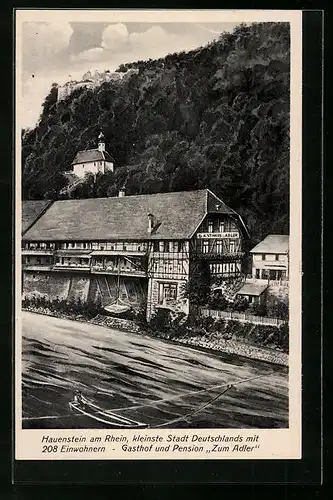 AK Hauenstein /Rh., Gasthof und Pension Zum Adler aus der Vogelschau