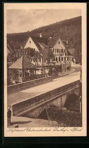 AK Unterreichenbach, Gasthof zum Hirsch mit Brücke