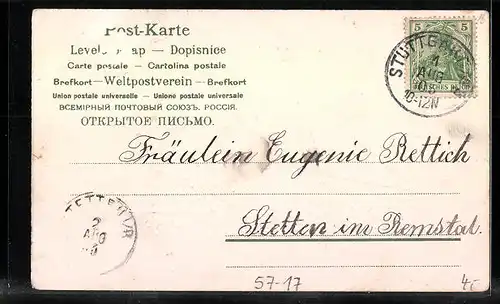 Künstler-AK Segelboot mit blauen Blumen bedeckt - Geburtstagsgruss