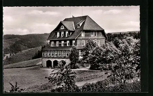 AK Triberg, Hotel und Pension Geutsche, Bes. E. Scherer, Wintersportplatz