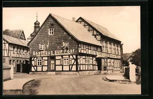 AK Rottleberode /Harz, Fachwerkhaus Gasthaus zur Post
