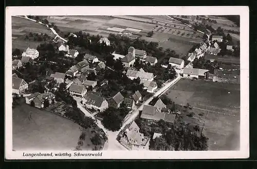 AK Langenbrand, württbg. Schwarzwald, Ort aus der Vogelschau