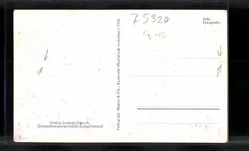 AK Langenbrand, württbg. Schwarzwald, Ort aus der Vogelschau