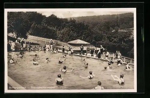 AK Schlangenbad, Badelustige im Thermalschwimmbad