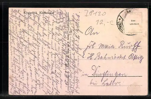 AK Königsfeld, Kirchensaal