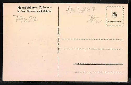 AK Todtmoos im bad. Schwarzwald, Teilansicht
