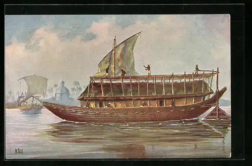 Künstler-AK Christopher Rave: Bengalisches Transportboot, Jetztzeit