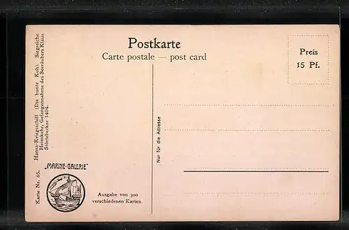 Künstler-AK Christopher Rave: Hansa-Kriegsschiff Die bunte Kuh bei der siegreichen Heimkehr, 1404