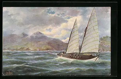 Künstler-AK Christopher Rave: Fischerboot von Cochinchina, Jetztzeit