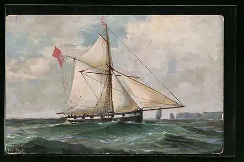Künstler-AK Christopher Rave: Englischer Kutter auf See, 1830