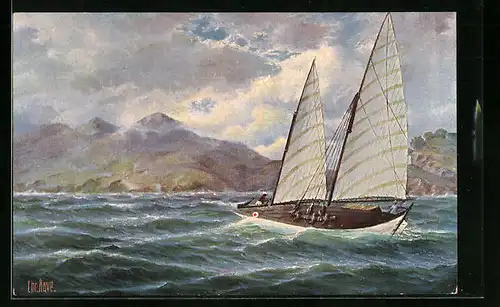 Künstler-AK Christopher Rave: Fischerboot von Cochinchina, Jetztzeit