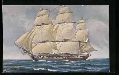 Künstler-AK Christopher Rave: Holländische Fregatte, 18. Jahrhundert