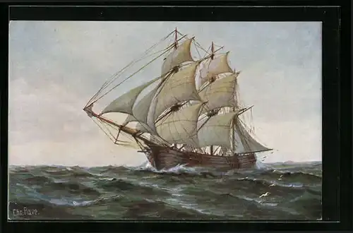 Künstler-AK Christopher Rave: Dreimast-Galiot Das Jubelfest Junius 19. auf hoher See, 1839
