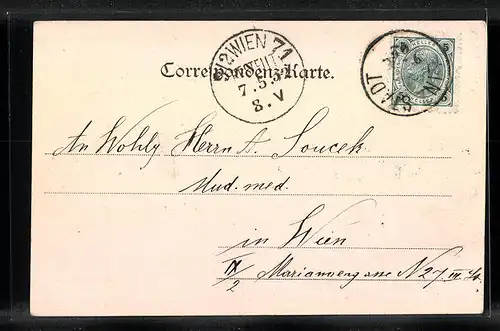 AK Linz a. D., K. k. Staatsbahn-Directions-Gebäude