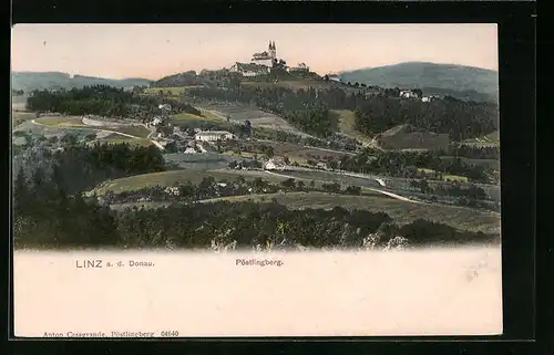 AK Linz /Donau, Blick zum Pöstlingberg