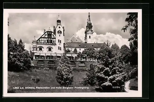 AK Linz /Donau, Restauration und Hotel Bergbahn Pöstlingberg