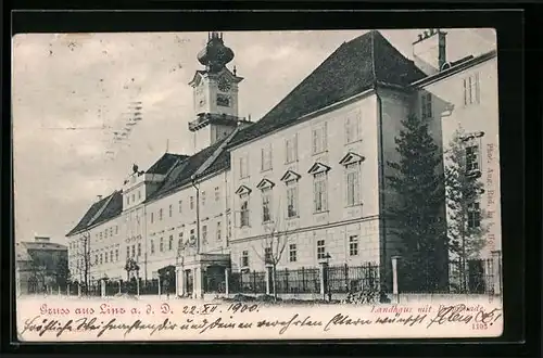 AK Linz /Donau, Landhaus mit Promenade