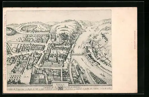 AK Lintz, Ort aus der Vogelschau