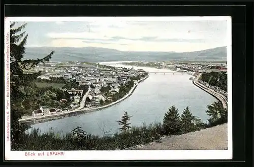 AK Linz /Donau, Blick auf Urfahr aus der Vogelschau