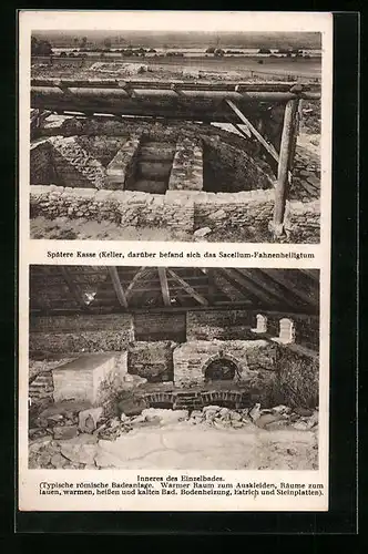 AK Eining a. d. Donau, Römer-Kastell Abusina, Spätere Kasse, Inneres des Einzelbades