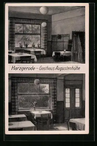 AK Harzgerode, Gasthaus Augustenhöhe, Innenansichten