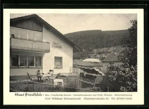 AK Wildbad /Schwarzwald, Haus Friedhilde, Charlottenstrasse 10