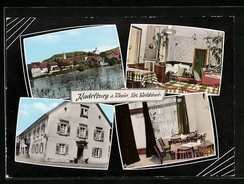 AK Kadelburg am Rhein, Gasthaus-Pension zum Hirschen, Innenansichten