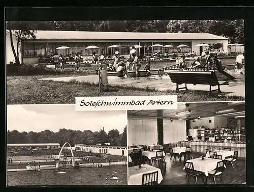 AK Artern, Cafe, Innenansicht, Soldschwimmbad