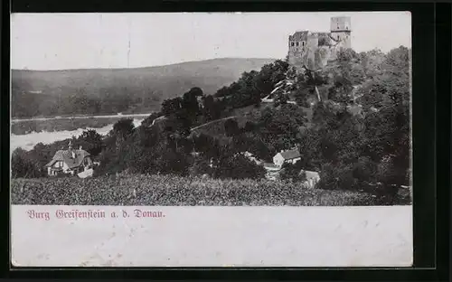 AK Greifenstein a. d. Donau, Blick zur Burgruine