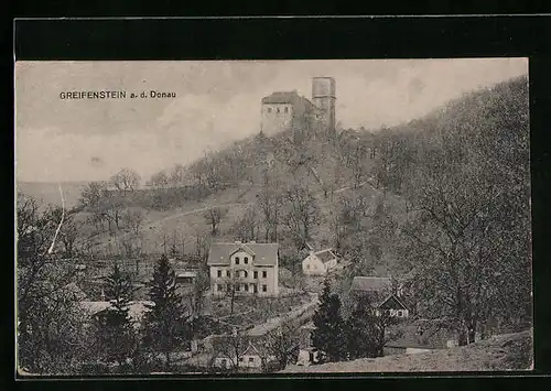 AK Greifenstein a. d. Donau, Blick zur Burgruine