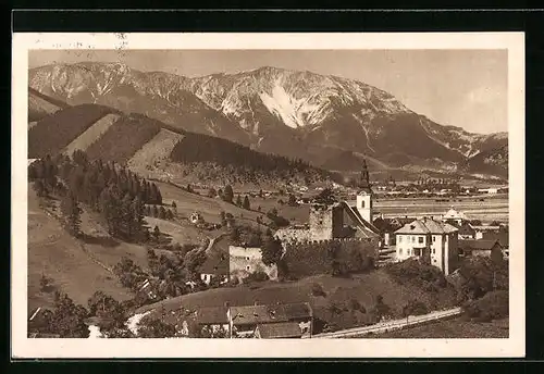 AK Puchberg, Ortsansicht mit Burgruine