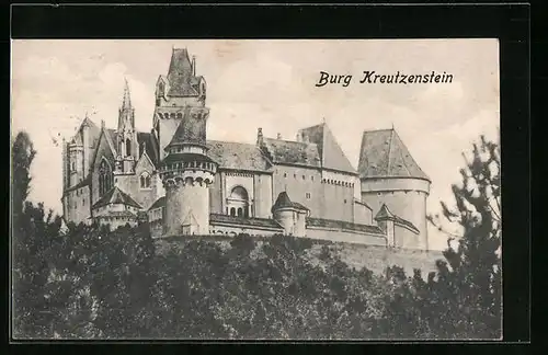 AK Leobendorf, Blick zur Burg Kreutzenstein