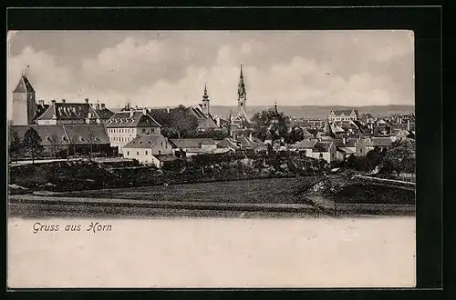 AK Horn, Ortsansicht mit Kirche