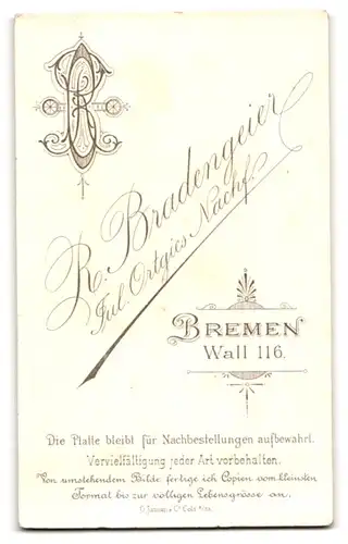 Fotografie R. Bradengeier, Bremen, Wall 116, Bürgerliches Paar in hübscher Kleidung