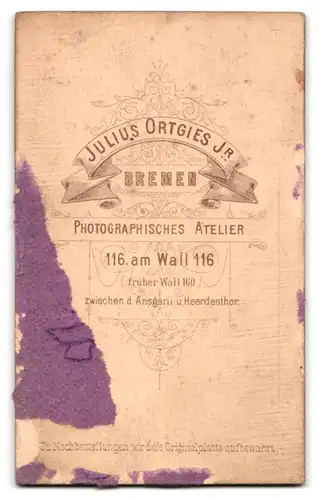 Fotografie Julius Ortgies jr., Bremen, Am Wall 116, Junge Dame mit Kragenbrosche und Halskette