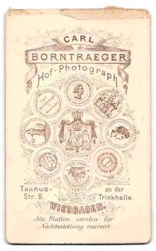 Fotografie Carl Borntraeger, Wiesbaden, Taunusstr. 2, Älterer Herr im Anzug mit Vollbart