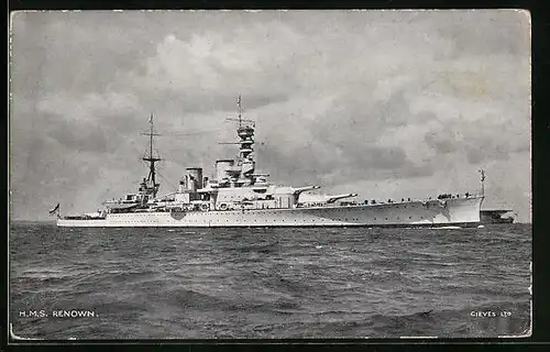 AK Britisches Kriegsschiff HMS Renown sticht in See