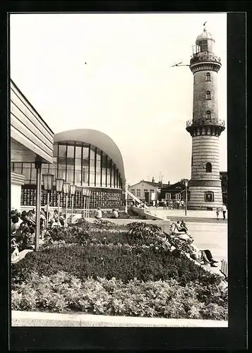AK Warnemünde, Teepott und Leuchtturm