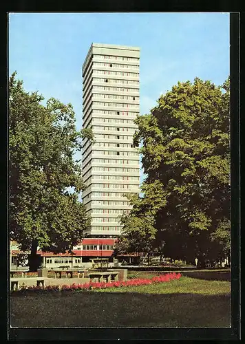 AK Frankfurt /Oder, Hochhaus am Platz der Republik, Jugendtouristenhotel