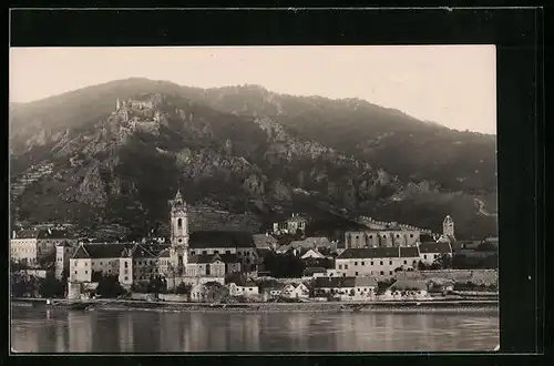 AK Dürnstein /Donau, Ortsansicht hinter Donau