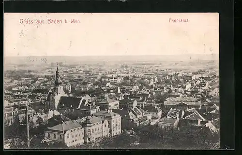 AK Baden bei Wien, Panorama des Ortes