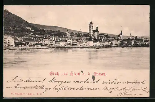 AK Stein /Donau, Panorama des Ortes