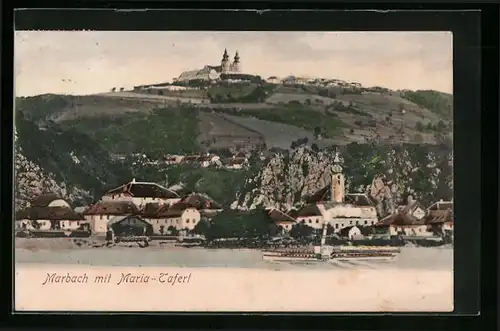 AK Marbach, Ortspartie mit Maria Taferl